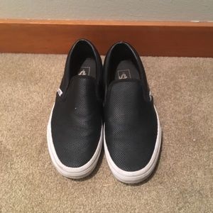 Vans Shoes - Women’s black leather Vans size 8.5 Vans Shoes - Women’s black leather Vans size 8.5